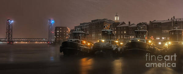 Portsmouth Nh Poster featuring the photograph Tugs in the Snow by Scott Thorp