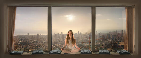 Meditation Poster featuring the photograph Urban Serenity by Nadav Jonas