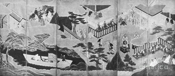Genji Poster featuring the photograph Scenes From The Tale Of Genji by Photo Researchers