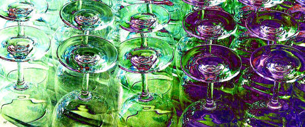 Wine Glasses Poster featuring the mixed media Wine And Dine by Will Borden
