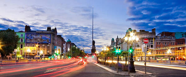 O'connell Bridge Poster featuring the photograph O' Connell Bridge at Night - Dublin #2 by Barry O Carroll