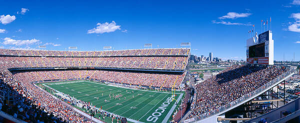 Photography Poster featuring the photograph Sell-out Crowd At Mile High Stadium #1 by Panoramic Images