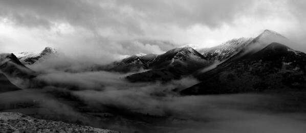 Nature Poster featuring the photograph Black and white panorama at Catbells by Lukasz Ryszka