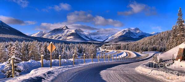 Lake Louise Poster featuring the photograph Canadian Rockies Highway by Adam Jewell