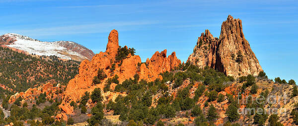 Garden Of The Gods High Point Poster featuring the photograph Colorado Springs Garden Of The Gods High Point Panorama by Adam Jewell