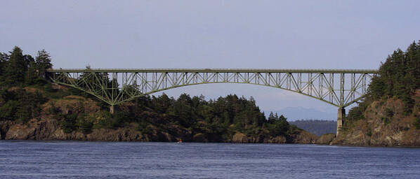 Deception Pass Bridge Poster featuring the photograph Deception Pass Brige Pano by Mary Gaines