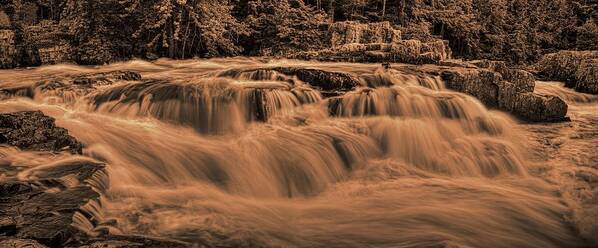 Sepia Poster featuring the photograph Eau Claire Dells Sepia Panoramic by Dale Kauzlaric
