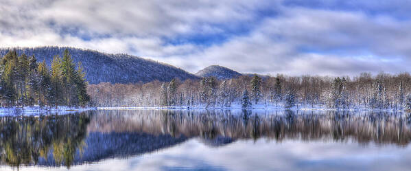 Landscape Poster featuring the photograph First Snow on West Lake by David Patterson