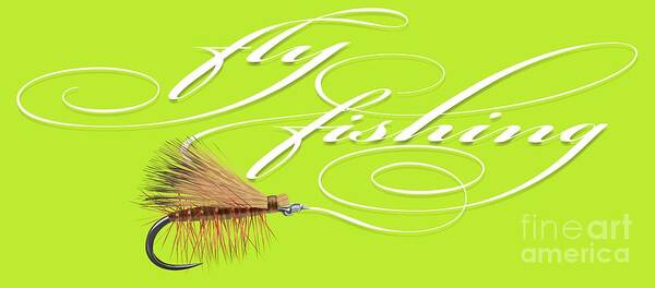 Fly Fishing Poster featuring the digital art Fly fishing elk hair caddis by Robert Corsetti