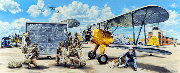 Naval Air Station Poster featuring the painting Flyers In The Heartland by Charles Taylor