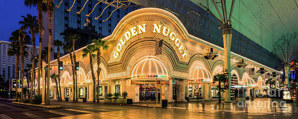 Fremont Street Poster featuring the photograph Golden Nugget Casino Entrance by Aloha Art