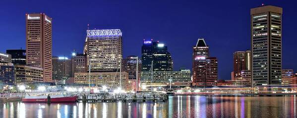 Baltimore Poster featuring the photograph Harbor Lights by Frozen in Time Fine Art Photography
