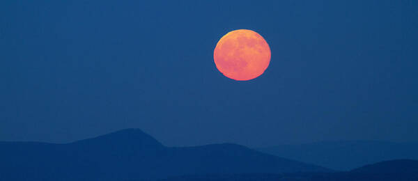 Moon Poster featuring the photograph Hunters Moon Blue Ridge Parkway by John Harmon