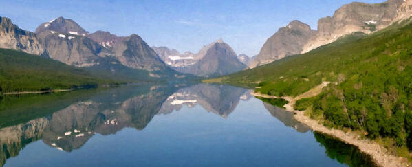 Glacier National Park Poster featuring the photograph Lake Sherburne by Larry Darnell