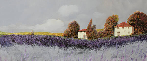 Lavender Poster featuring the painting Lavanda Orizzontale by Guido Borelli