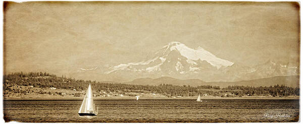 Sailing Poster featuring the photograph On A Clear Day Mount Baker by Roxy Hurtubise