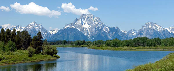 Mountains Poster featuring the photograph Mount Moran at Oxbow Bend by Max Waugh