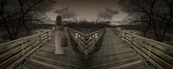 Bridge Poster featuring the photograph Mystic Bridge in a Dream World by Art Whitton