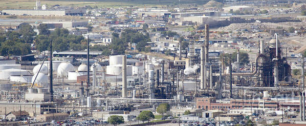 Oil Poster featuring the photograph Oil and gas Processing Refinery by Anthony Totah