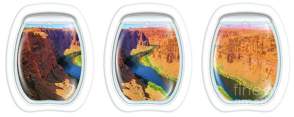 Grand Canyon Poster featuring the photograph Porthole windows on Lake Powell by Benny Marty
