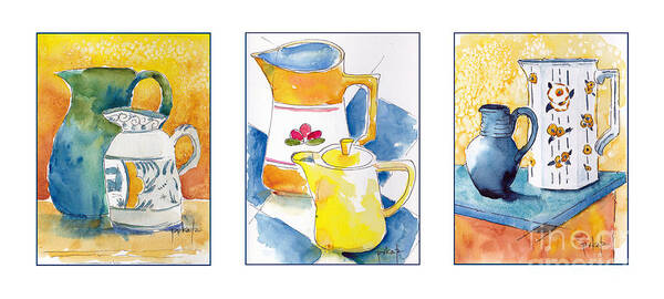 Impressionism Poster featuring the painting Provencale Pitcher Trio by Pat Katz