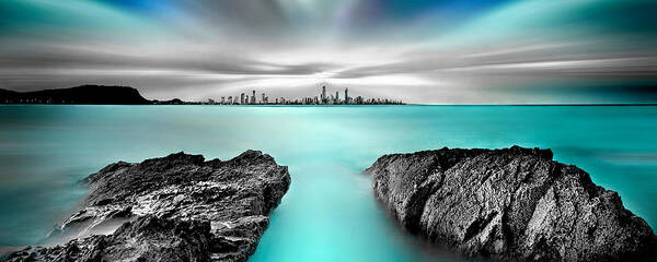 Seascape Photography Poster featuring the photograph Quantum Divide Panorama by Az Jackson