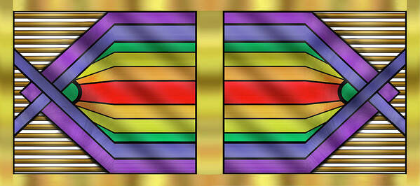 Art Deco Poster featuring the digital art Rainbow Wall Hanging Horizontal by Chuck Staley