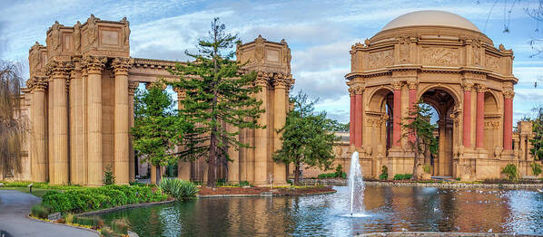 San Francisco Poster featuring the photograph San Francisco Palace of Fine Arts Panorama by Gregory Ballos