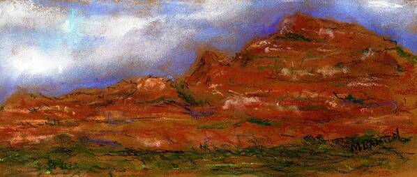 Landscape Poster featuring the painting Sedona Storm Clouds by Marilyn Barton
