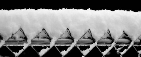 Snow Poster featuring the photograph Snow on a Fence by Eileen Brymer