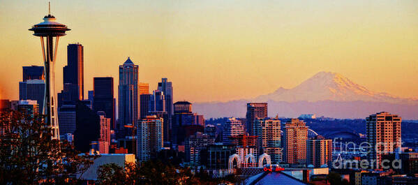 Seattle Poster featuring the photograph Sunset Seattle by Frank Larkin