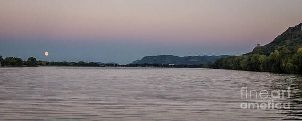 Sugarloaf Poster featuring the photograph Super Moon-rise with Sugarloaf Winona by Kari Yearous