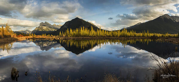 Lakes Poster featuring the photograph Vermillion Lakes by Andrew Dickman