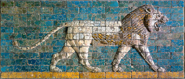 Babylonian Lion Poster featuring the photograph Babylonian Lion 01 by Weston Westmoreland