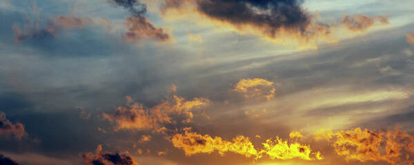 Clouds At Sunset Panorama Poster featuring the photograph Clouds at Sunset Panorama by Robert Ullmann