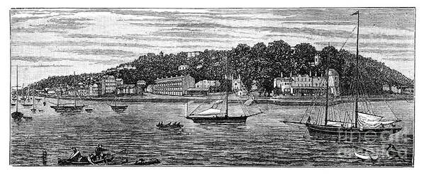 Engraving Poster featuring the drawing Cowes Harbour, Isle Of Wight, 1900 by Print Collector