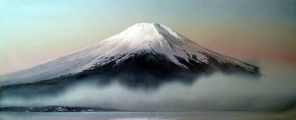 Russian Artists New Wave Poster featuring the painting Dreamy Mount Fuji by Alina Oseeva