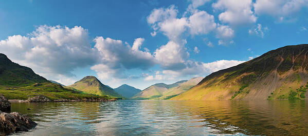 Water's Edge Poster featuring the photograph Idyllic English Lake District Landscape by Fotovoyager