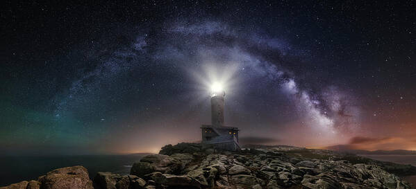 Architecture Poster featuring the photograph Lighthouse And Milky Way by Carlos F. Turienzo