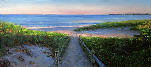 Cape Cod Poster featuring the painting Long Beach Path- June, evening by Jonathan Gladding