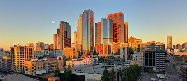 Scenics Poster featuring the photograph Panoramic View Of Downtown Los Angeles by Chrisp0