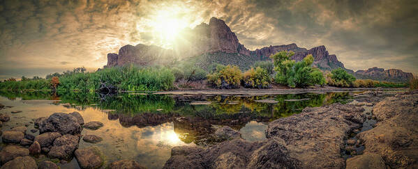 Arizona Poster featuring the photograph Salt Sunrise by Gerry Groeber