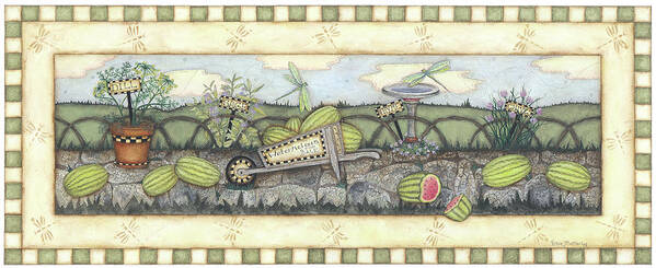 Dragon Flies Poster featuring the painting Watermelons For Sale by Robin Betterley