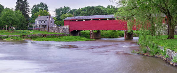 Covered Poster featuring the photograph Wehr's Covered Bridge over Jordan Creek by Jason Fink