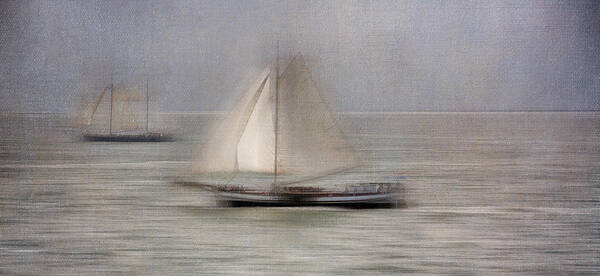 Sailingboat Poster featuring the photograph With The Wind In The Sails. by Greetje Van Son