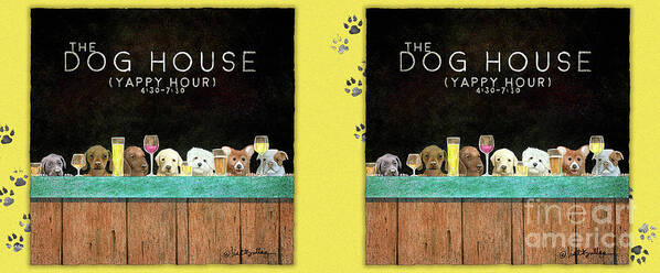 Puppies Poster featuring the painting Yappy Hour... #2 by Will Bullas