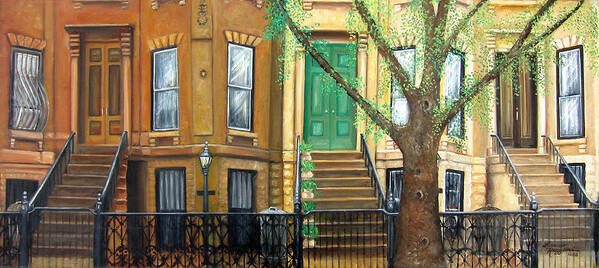 Ny City Poster featuring the painting Brooklyn Brownstone Corridor #2 by Leonardo Ruggieri
