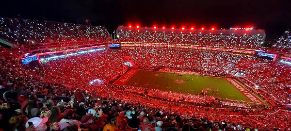 Gameday Poster featuring the photograph Night Panorama Bryant-Denny Stadium #4 by Kenny Glover