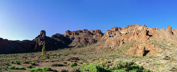 Mountains Poster featuring the photograph Clear blue sky above the Teide National Park by Sun Travels