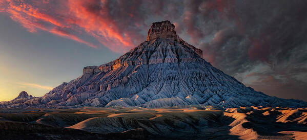 Utah Poster featuring the photograph Factory Butte Sunset by Michael Ash